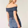 Low-Rise Medium Wash Flag Brodered Denim Mini Skort Low-Rise Medium Wash Flag Brodered Denim Mini Skort