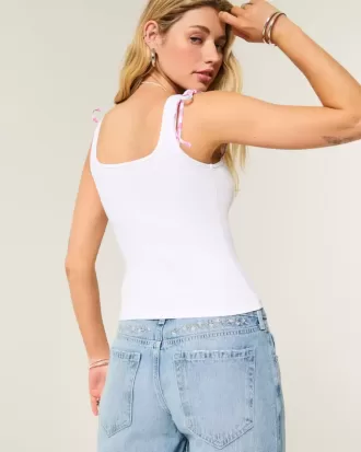 Low-Rise Medium Wash Floral Brodery Baggy Jeans