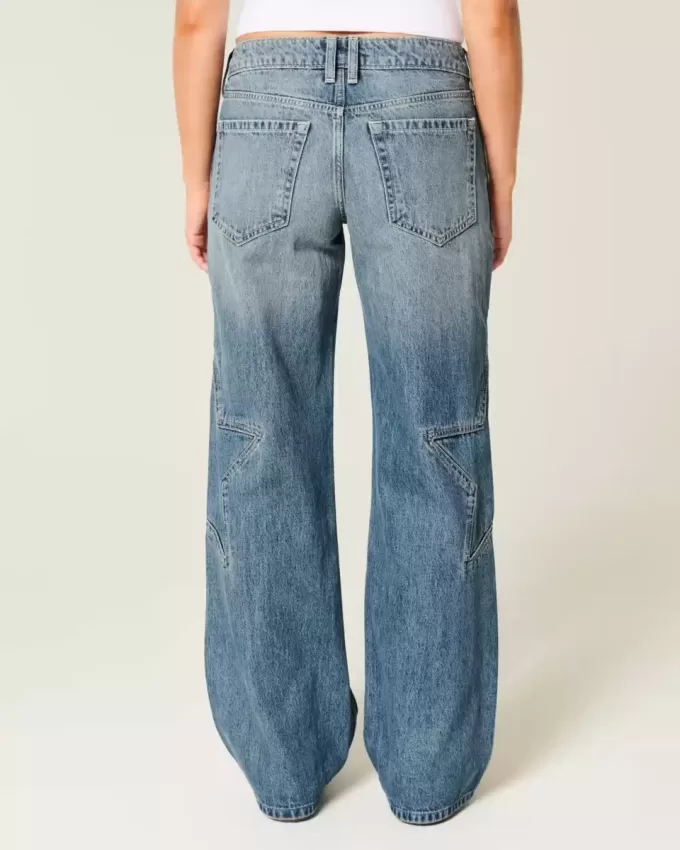Low-Rise Medium Wash Star Graphic Baggy Jeans Low-Rise Medium Wash Star Graphic Baggy Jeans