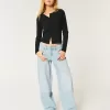 Low-Rise Medium Wash Tapered Baggy Jeans