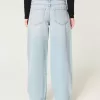 Low-Rise Medium Wash Tapered Baggy Jeans