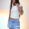 Low-Rise Ripped Dark Wash Denim Mini Skort Low-Rise Ripped Dark Wash Denim Mini Skort