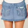 Low-Rise Ripped Dark Wash Denim Mini Skort Low-Rise Ripped Dark Wash Denim Mini Skort
