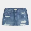 Low-Rise Ripped Dark Wash Denim Mini Skort Low-Rise Ripped Dark Wash Denim Mini Skort