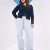 Low-Rise Ripped Light Wash Baggy Jeans