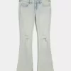 Low-Rise Ripped Light Wash Bootcut-jeans