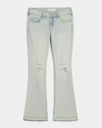 Low-Rise Ripped Light Wash Bootcut-jeans