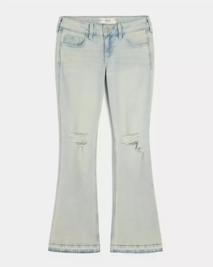 Low-Rise Ripped Light Wash Bootcut-jeans