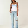 Low-Rise Ripped Light Wash Broderade Bootcut-jeans Low-Rise Ripped Light Wash Broderade Bootcut-jeans