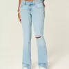 Low-Rise Ripped Light Wash Broderade Bootcut-jeans Low-Rise Ripped Light Wash Broderade Bootcut-jeans
