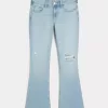 Low-Rise Ripped Light Wash Broderade Bootcut-jeans Low-Rise Ripped Light Wash Broderade Bootcut-jeans
