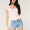 Low-Rise Ripped Light Wash Shortieshorts i denim Low-Rise Ripped Light Wash Shortieshorts i denim