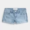 Low-Rise Ripped Light Wash Shortieshorts i denim Low-Rise Ripped Light Wash Shortieshorts i denim