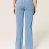 Low-Rise Ripped Medium Wash Relaxed Straight Jeans