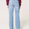 Low-Rise Ripped Medium Wash Relaxed Straight Jeans