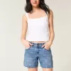 Low-Rise rosett mönster Baggy jeansshorts Low-Rise rosett mönster Baggy jeansshorts