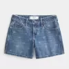 Low-Rise rosett mönster Baggy jeansshorts Low-Rise rosett mönster Baggy jeansshorts