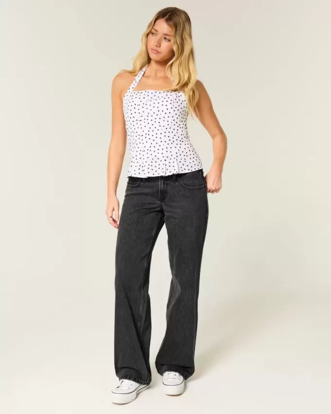 Low-Rise tvättade svarta baggy jeans Low-Rise tvättade svarta baggy jeans