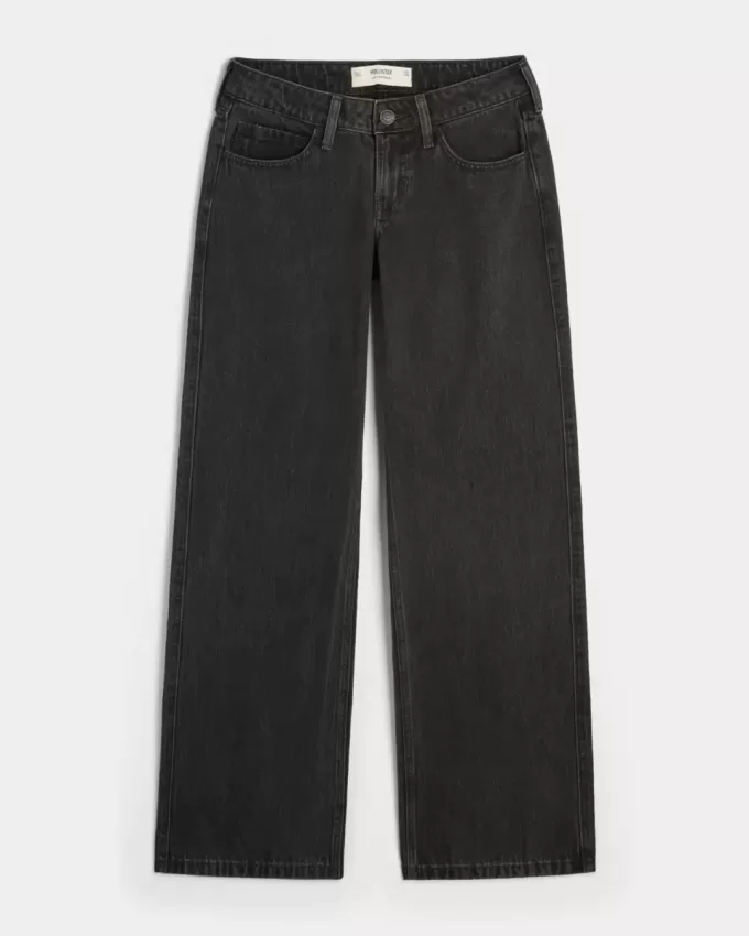Low-Rise tvättade svarta baggy jeans Low-Rise tvättade svarta baggy jeans