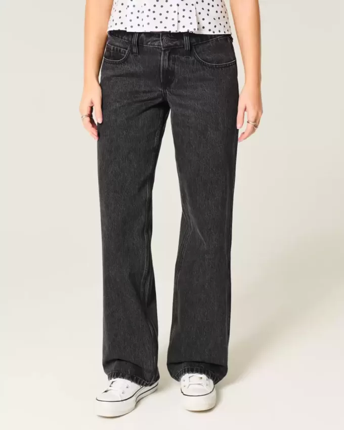 Low-Rise tvättade svarta baggy jeans Low-Rise tvättade svarta baggy jeans