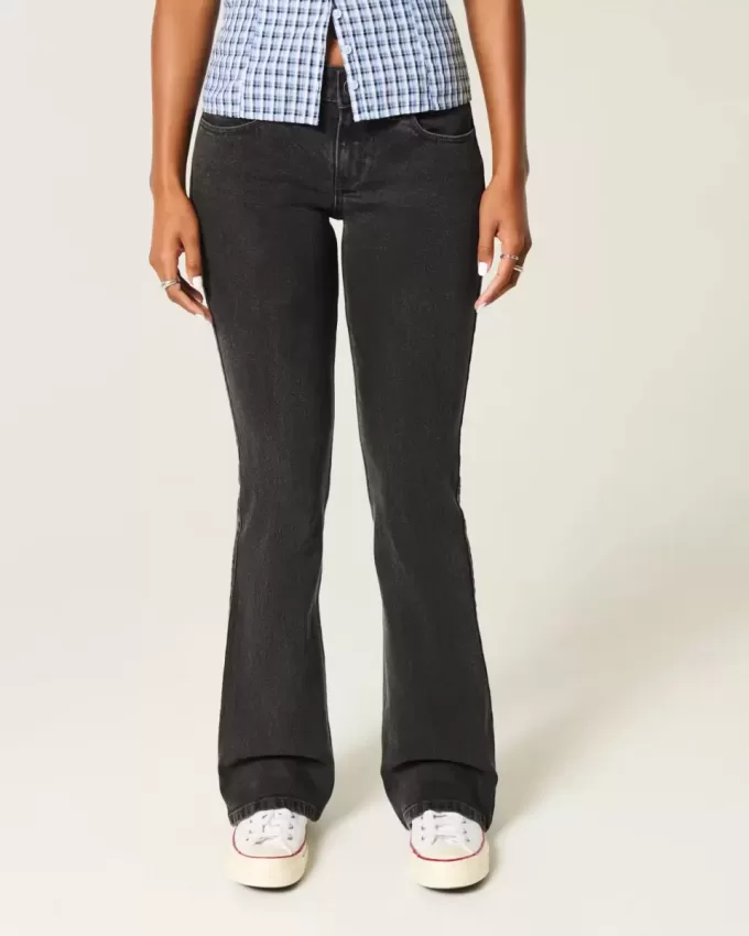 Low-Rise Washed Black Bootcut Jeans Low-Rise Washed Black Bootcut Jeans