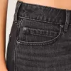 Low-Rise Washed Black Denim Mini Skort Low-Rise Washed Black Denim Mini Skort