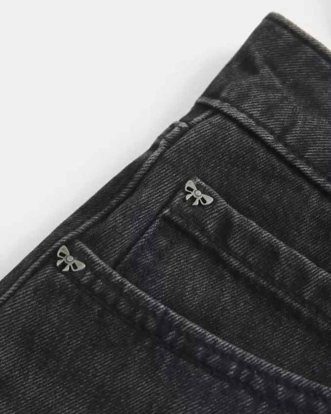 Low-Rise Washed Black Denim Mini Skort Low-Rise Washed Black Denim Mini Skort