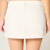 Low-Rise White Denim Mini Skort Low-Rise White Denim Mini Skort