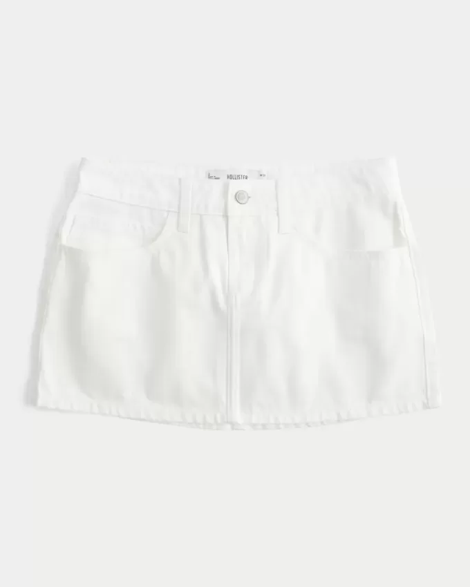 Low-Rise White Denim Mini Skort Low-Rise White Denim Mini Skort