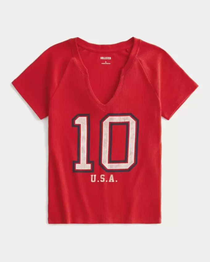 Lätt notch-neck USA grafisk baby t-shirt Lätt notch-neck USA grafisk baby t-shirt