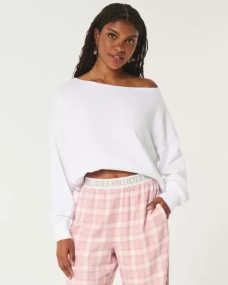 Lätt off-the-shoulder frotté sweatshirt