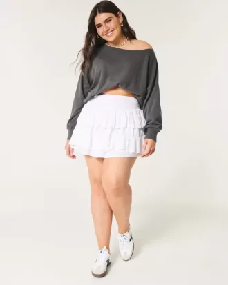Lätt off-the-shoulder frotté sweatshirt