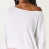 Lätt off-the-shoulder frotté sweatshirt