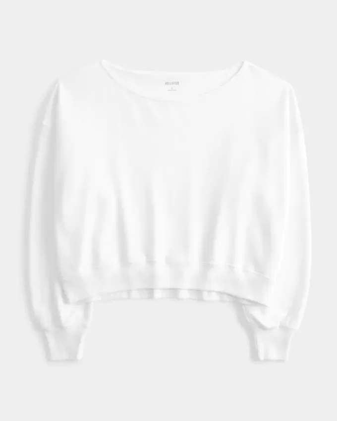 Lätt off-the-shoulder frotté sweatshirt