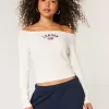 Lätt off-the-shoulder London grafisk t-shirt Lätt off-the-shoulder London grafisk t-shirt