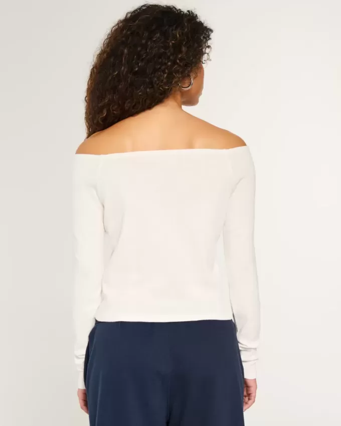 Lätt off-the-shoulder London grafisk t-shirt Lätt off-the-shoulder London grafisk t-shirt