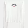 Lätt off-the-shoulder London grafisk t-shirt Lätt off-the-shoulder London grafisk t-shirt
