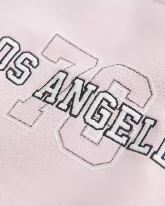Lätt off-the-shoulder Los Angeles grafisk tröja Lätt off-the-shoulder Los Angeles grafisk tröja