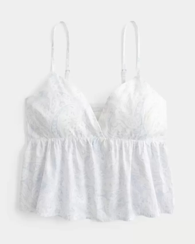 Lätt Paisley mönster Babydoll Top Lätt Paisley mönster Babydoll Top