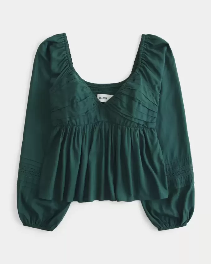 Lätt Ruched Bust Babydoll Top Lätt Ruched Bust Babydoll Top