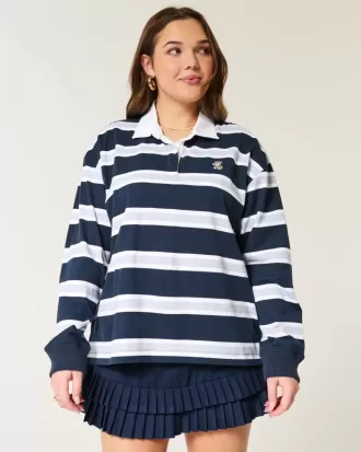 Lätt Teddy Bear Grafisk Rugby Polo