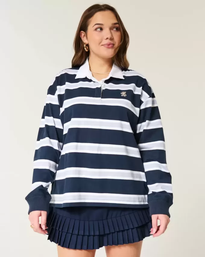 Lätt Teddy Bear Grafisk Rugby Polo