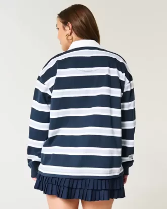Lätt Teddy Bear Grafisk Rugby Polo