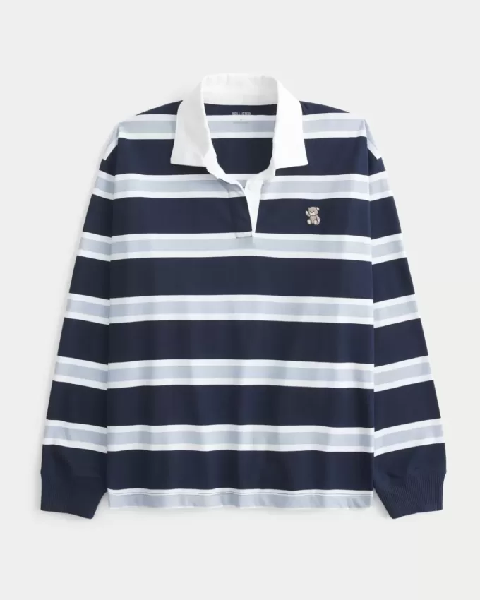 Lätt Teddy Bear Grafisk Rugby Polo