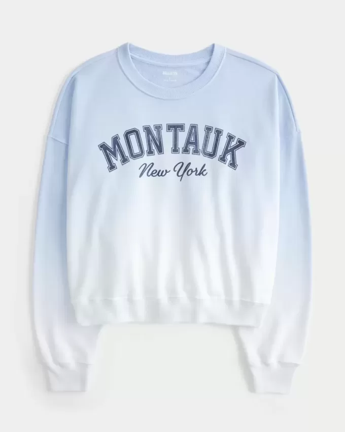 Lätt tröja för Montauk New York Graphic Crew Lätt tröja för Montauk New York Graphic Crew