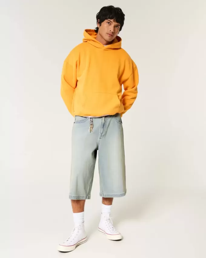 Lätt tvätt Halvlånga Skater Baggy Jeans Lätt tvätt Halvlånga Skater Baggy Jeans