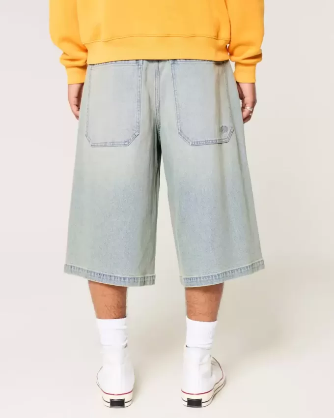 Lätt tvätt Halvlånga Skater Baggy Jeans Lätt tvätt Halvlånga Skater Baggy Jeans