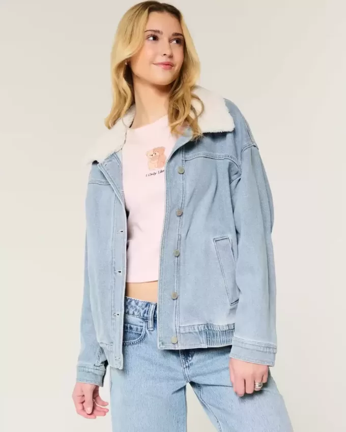 Lätt tvättad jeansjacka Lätt tvättad jeansjacka