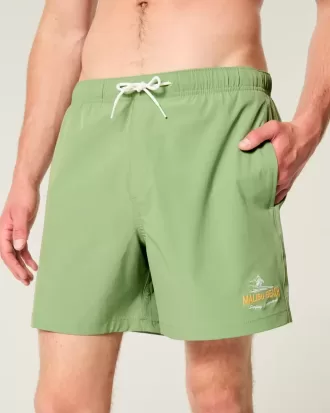 Malibu Beach Grafiska Mid-lår Volleybadbyxor