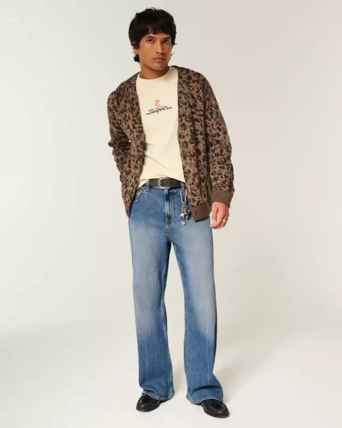 Medium Wash Baggy Bootcut Jeans Medium Wash Baggy Bootcut Jeans
